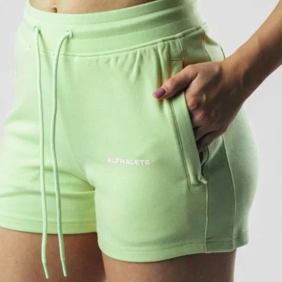 NEW ALPHALETE WOMEN’S CORE SHORTS - Frozen Spring - Picture 1 of 9